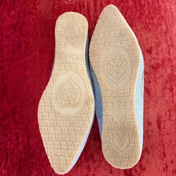 Modern Maroc Moroccan babouche Silk Embroidered silver Slippers w Platform - Picture 5 of 5